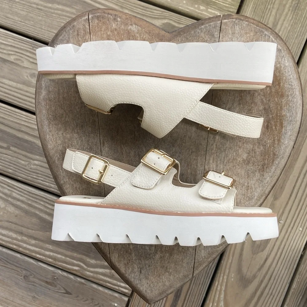 Anthropologie BC Footwear It's Happening Vegan Leather Sandal Women's Size 7.5 - Picture 11 of 14